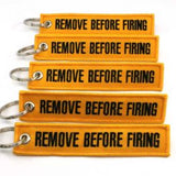 Remove Before Firing Keychain - Yellow/Black