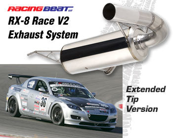 Racing Beat Race Exhaust System V2 Extended Tip 04-08 RX-8 Racing Beat Race Exhaust System V2 Extended Tip 04-08 RX-8