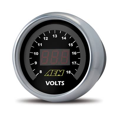 AEM Digital Gauge Kit: Voltmeter (52mm), 30-4400